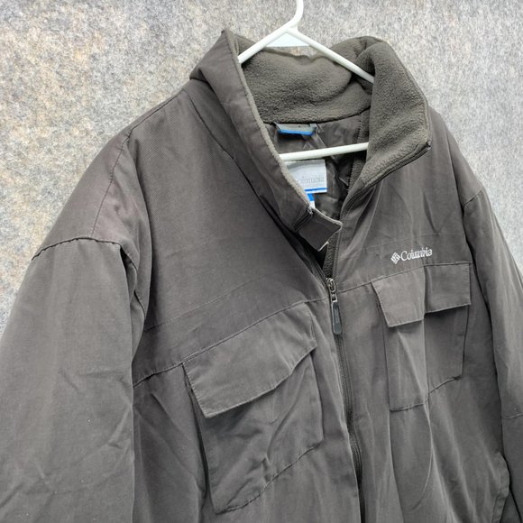 Columbia Jacket Men Extra Large Adult Green Full Zip Outdoor Pockets Warm Fleece - Picture 3 of 13